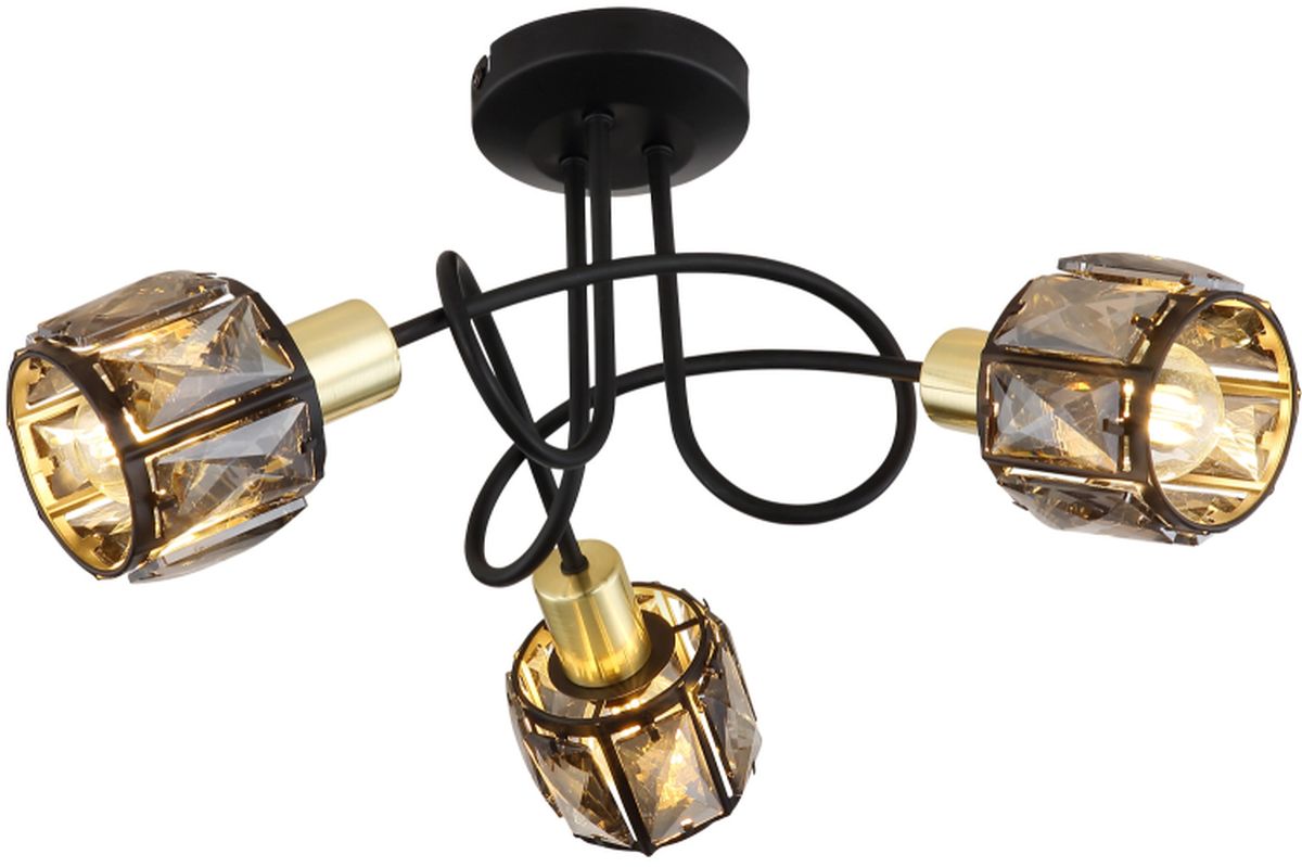 Globo Lighting Indiana plafondlamp 3x40 W zwart-bedampt-gouden 54357-3B