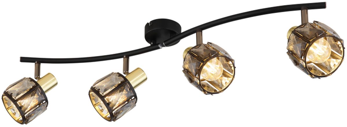 Globo Lighting Indiana plafondlamp 4x40 W zwart-bedampt-gouden 54357-4B