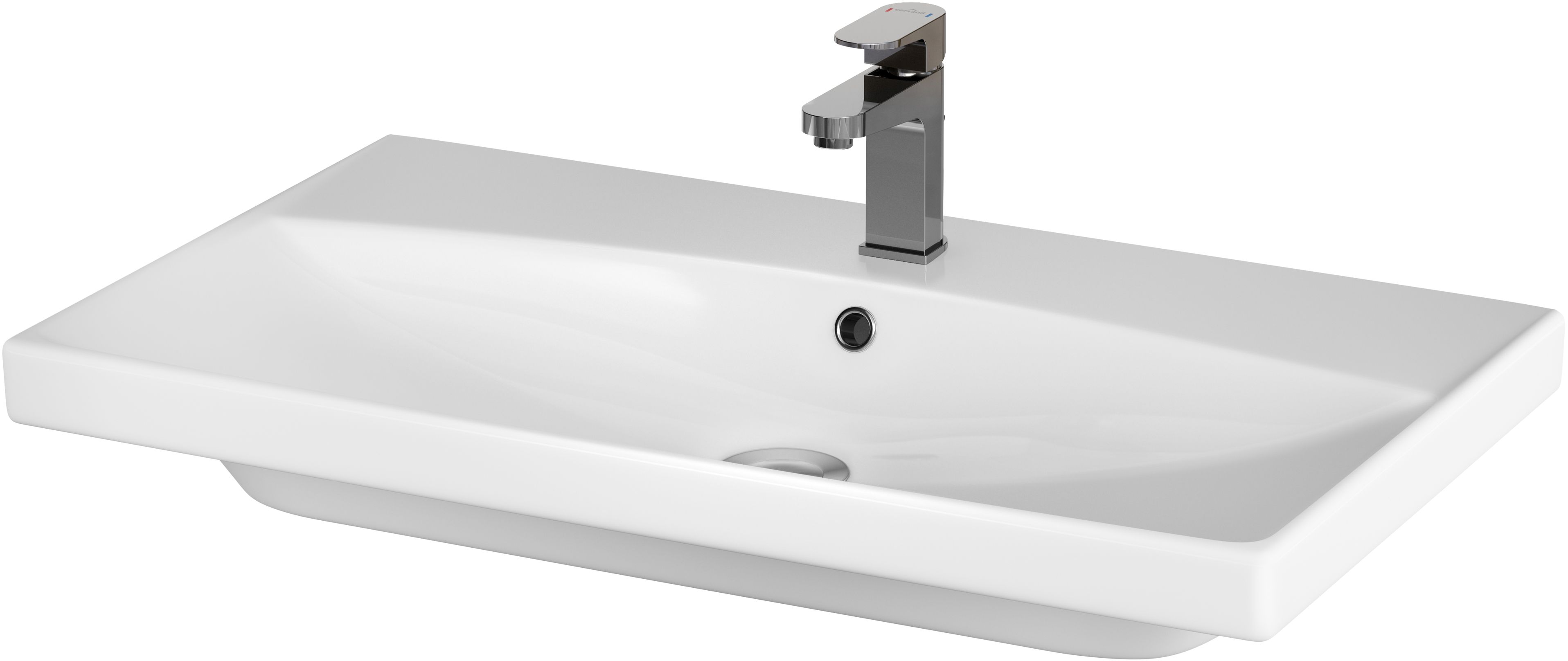 Cersanit City wastafel 80.5x45.5 cm rechthoekig meubel wit glans K35-061