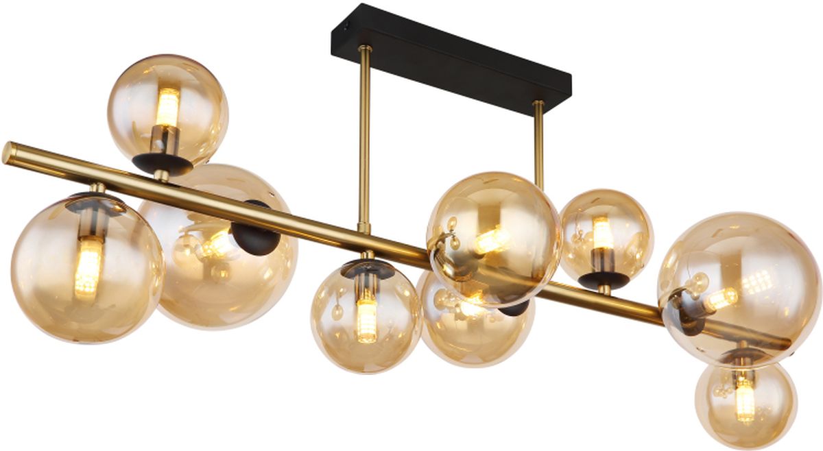 Globo Lighting Riha plafondlamp x3.5 W zwart-gouden-amber 56135-9D