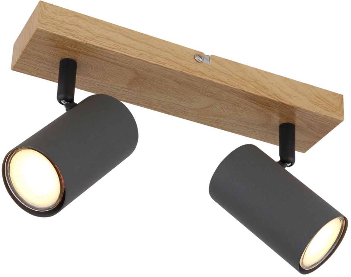 Globo Lighting Robby plafondlamp 2x35 W hout-grafiet 57911-2G