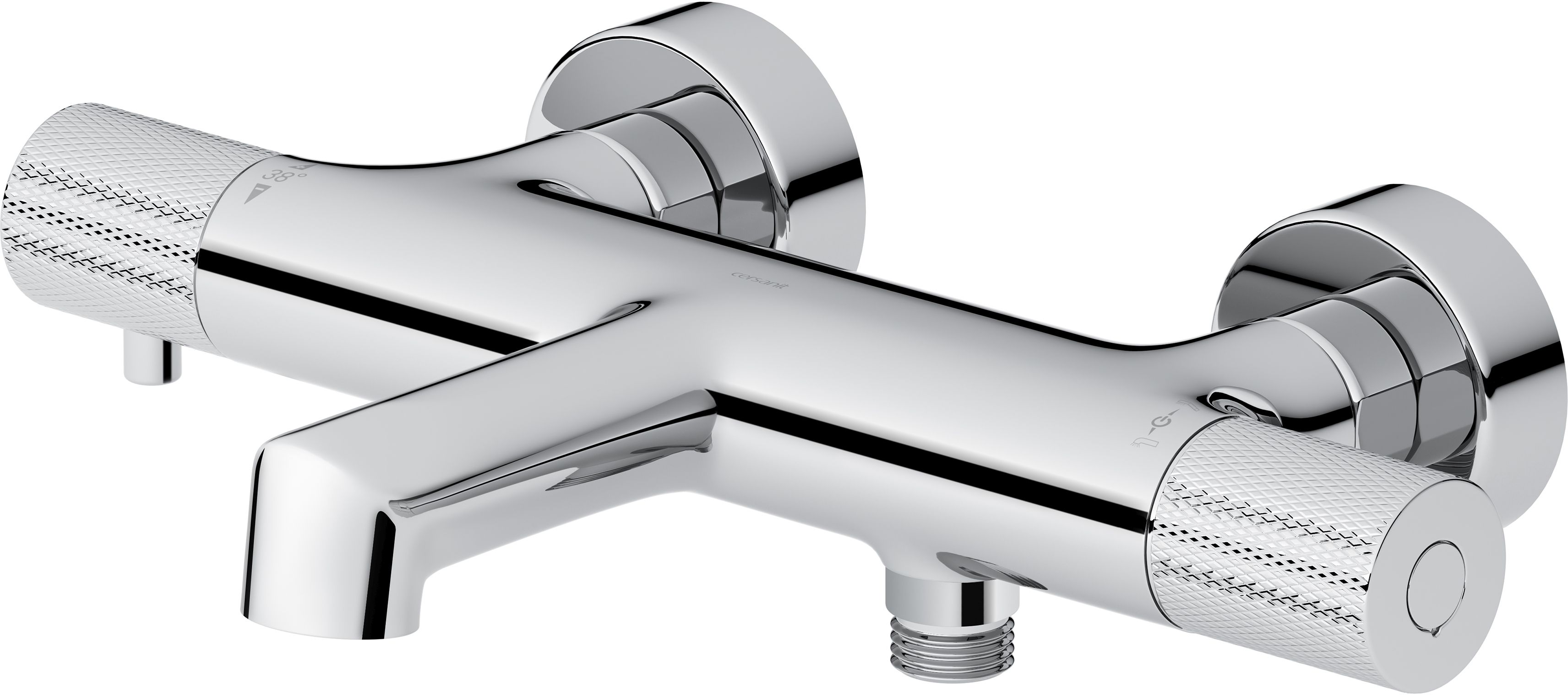 Cersanit Zen bad- en douchekraan wand met thermostaat chroom S951-563