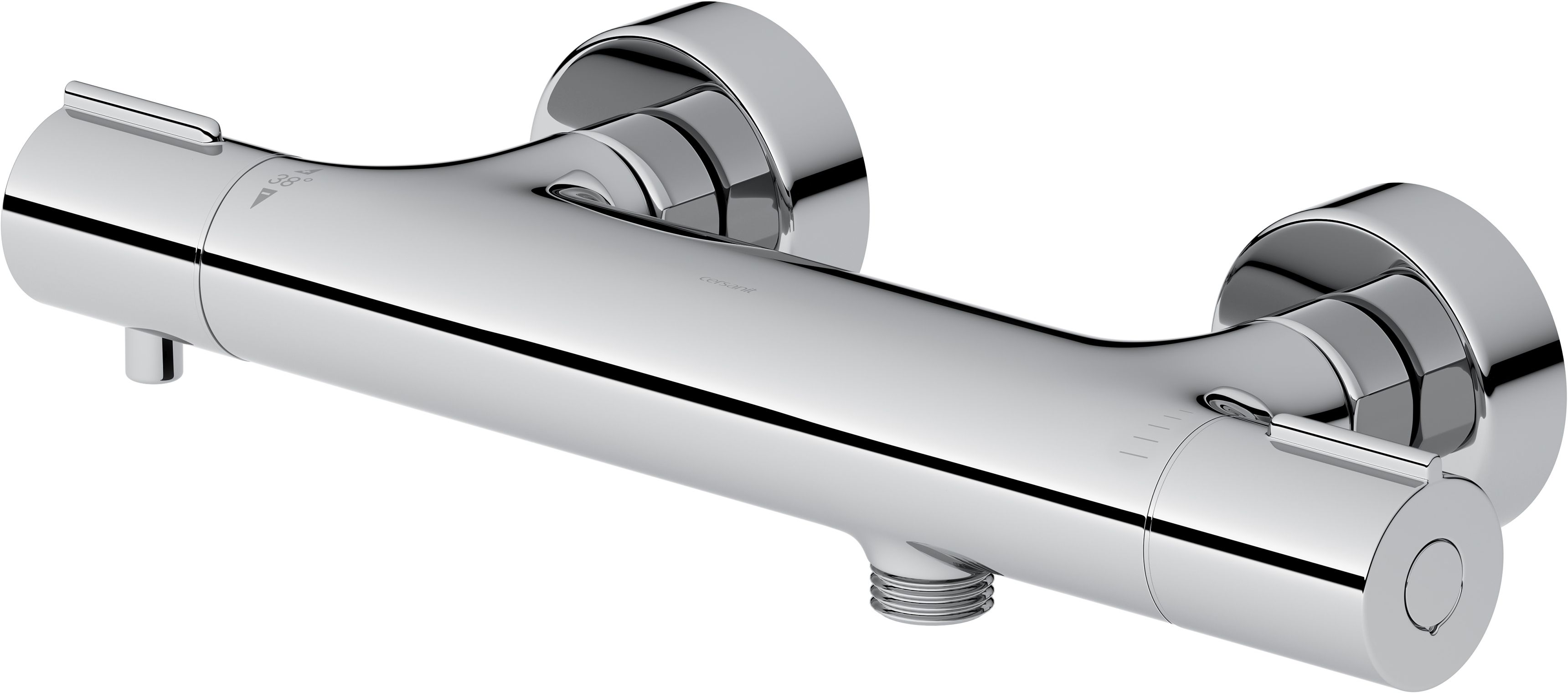 Cersanit Virgo douchekraan wand met thermostaat chroom S951-579