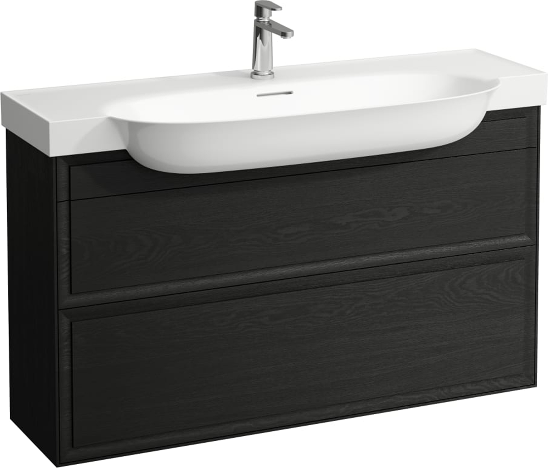 Laufen The New Classic kast 117.7x31.6x67.7 cm hangend onder de wastafel zwart-eik H4060520856281