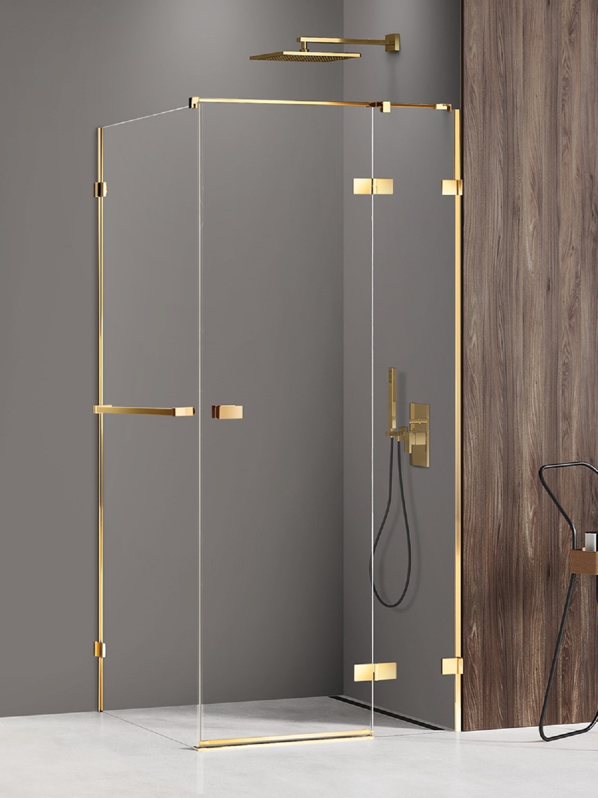 New Trendy Avexa Gold Shine douchecabine 120x100 cm rechthoekig gouden glans/helder glas EXK-3219