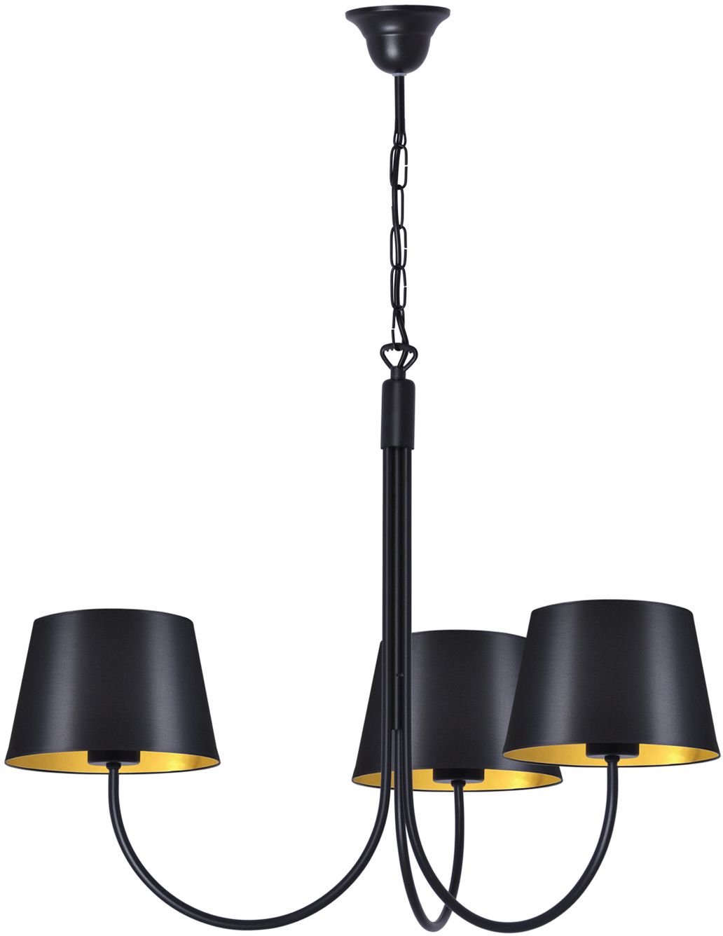 Kaja Sasto hanglamp 3x40 W zwart-gouden K-4335