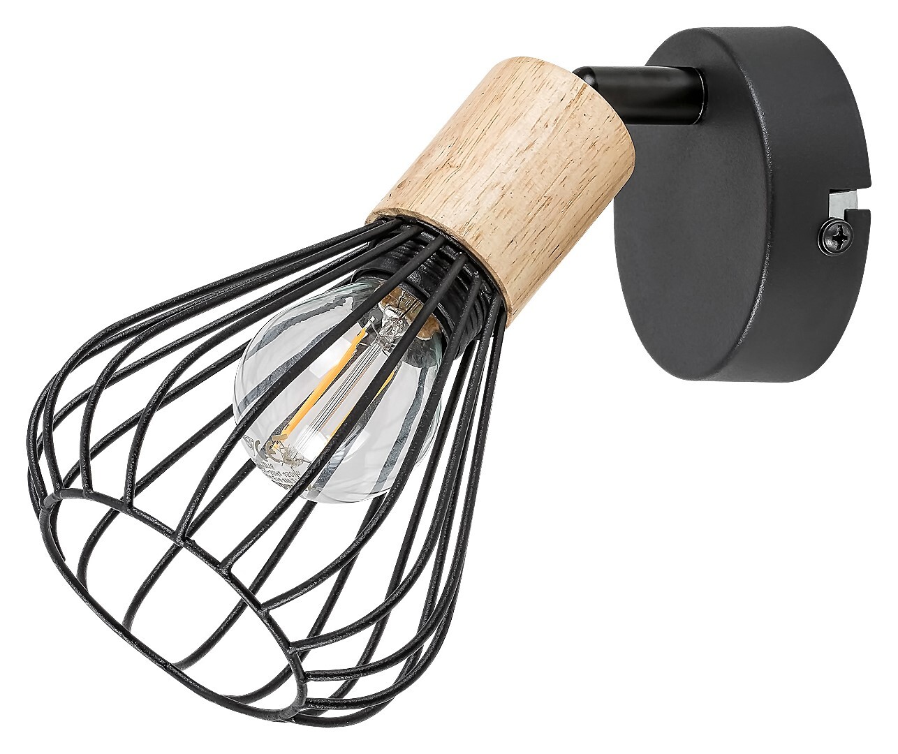 Rabalux Farfalle wandlamp 1x25 W zwart-hout 3147