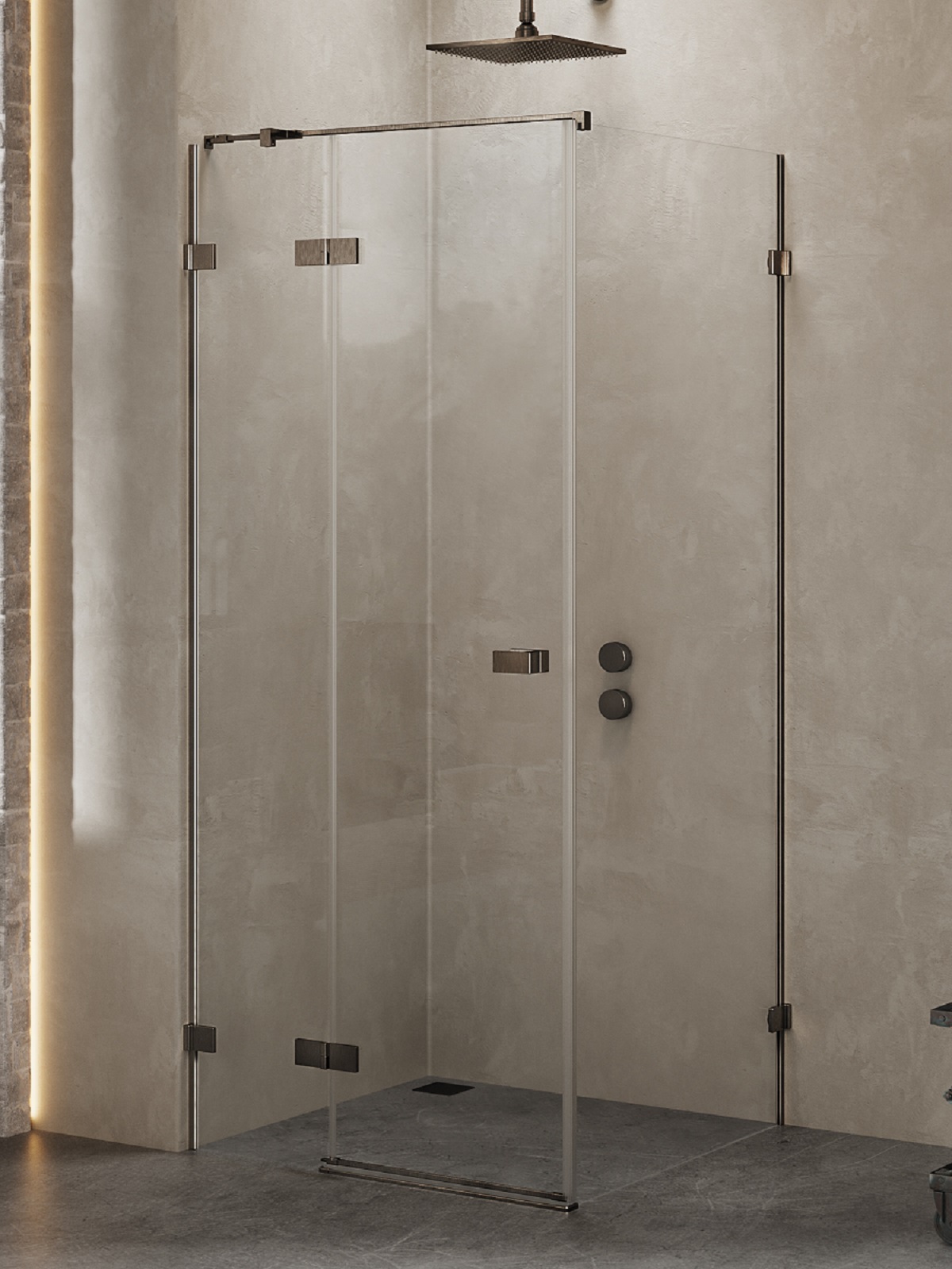 New Trendy Avexa Gunmetal Brushed douchecabine 110x70 cm rechthoekig grafiet geborsteld/helder glas EXK-3336