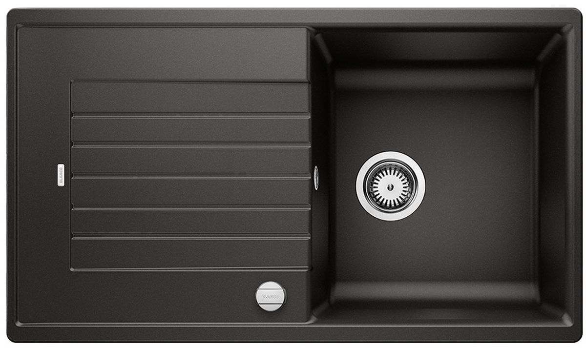 Blanco Zia 5 S spoelbak van graniet 86x50 cm zwart 526015