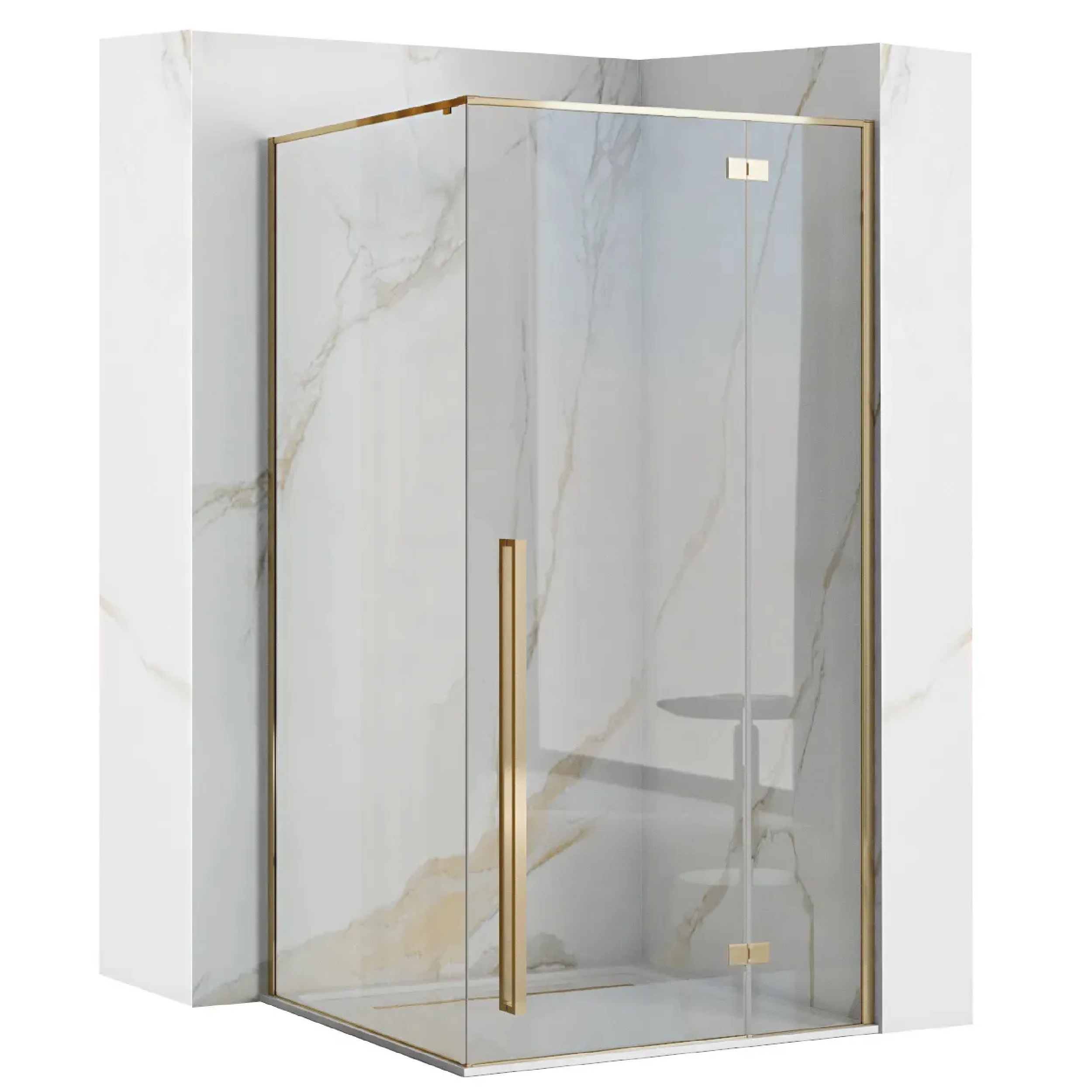 Rea Fargo douchecabine 120x90 cm rechthoekig gouden glans/helder glas REA-K6614