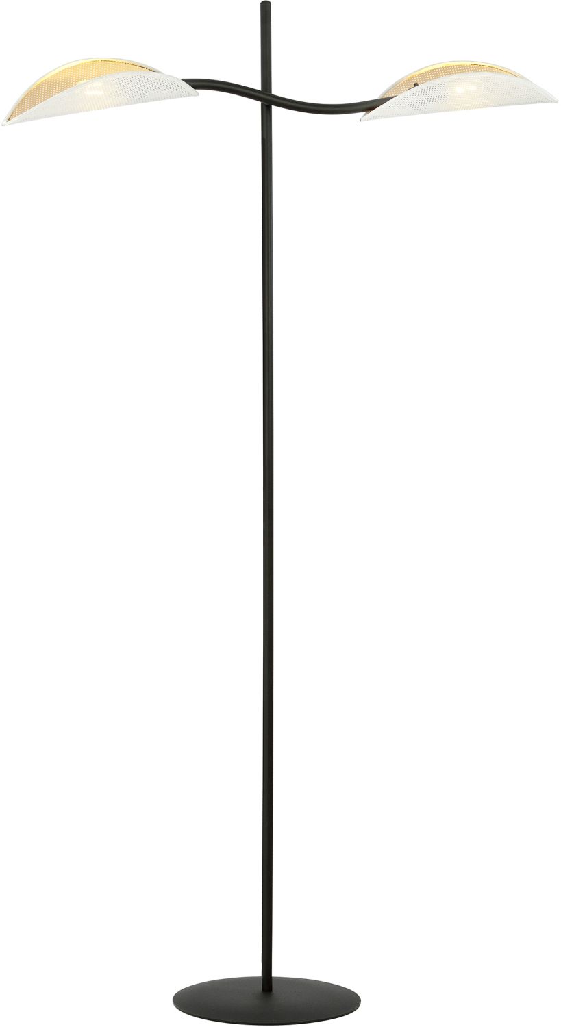 Emibig Lotus staanlamp 2x10 W wit-zwart-gouden 1107/LP2