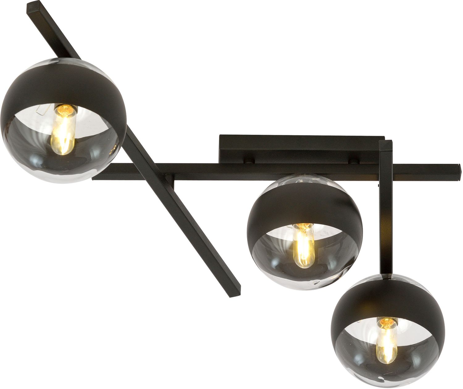 Emibig Smart Stripe plafondlamp 3x10 W zwart-doorzichtig 1105/3