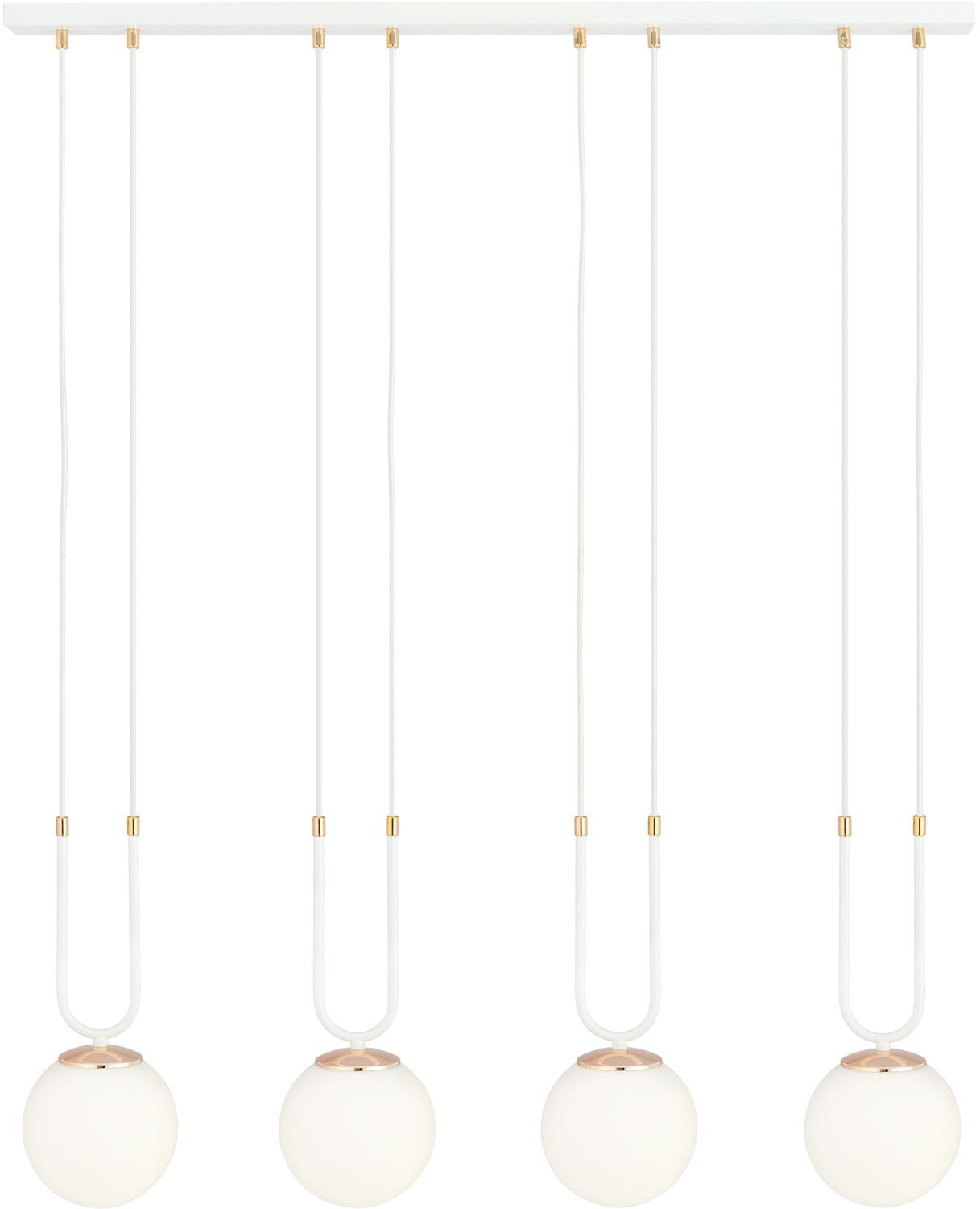 Emibig Glam hanglamp 4x10 W wit-opaal 1115/4