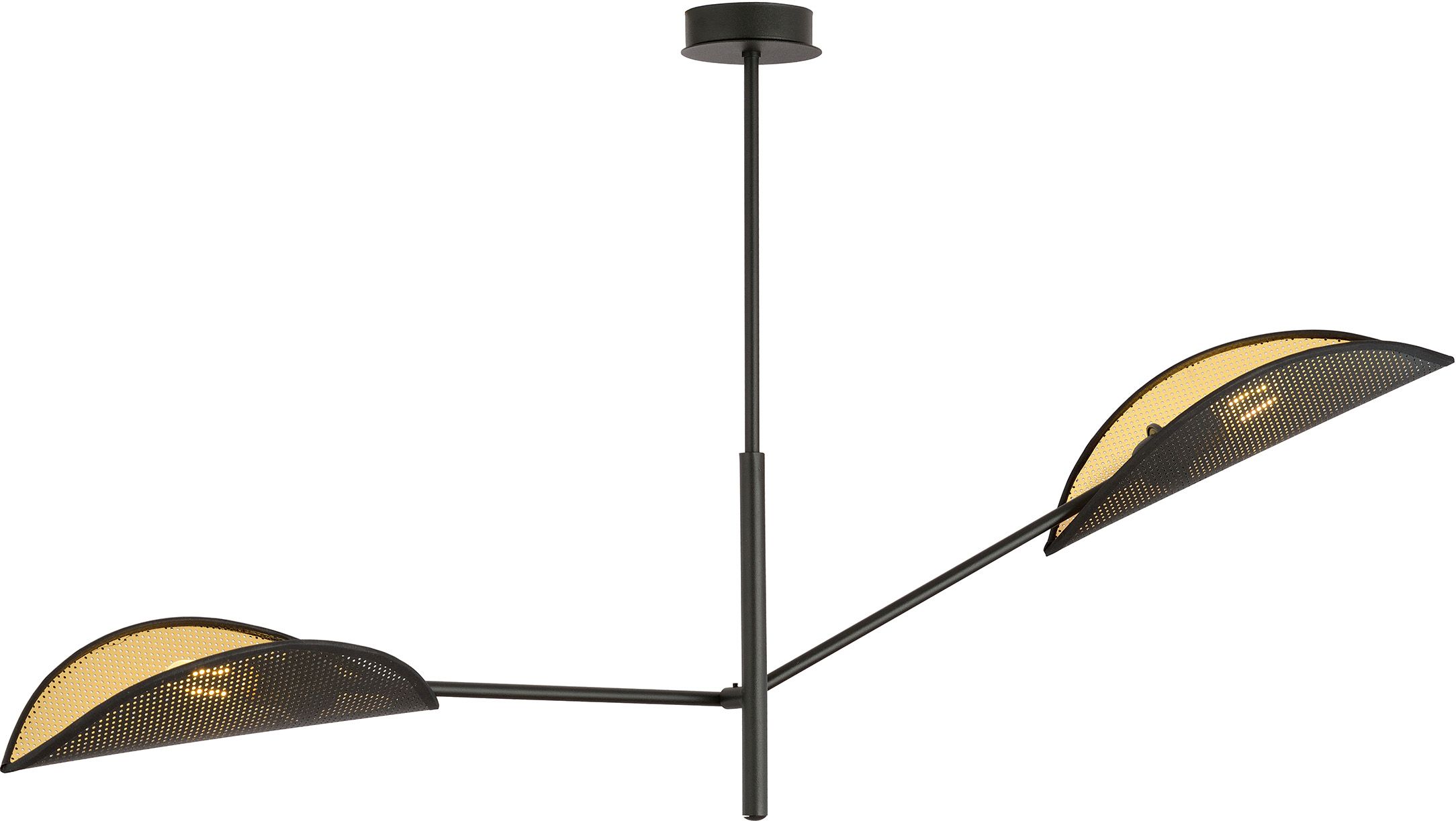 Emibig Vene plafondlamp 2x10 W zwart-gouden 1158/2