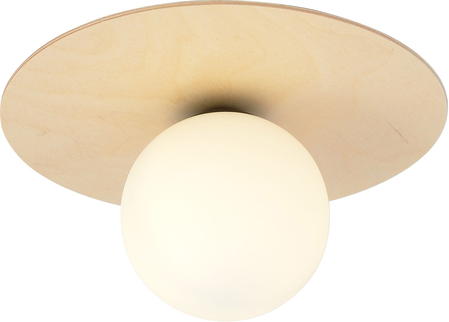Emibig Kenzo plafondlamp 1x10 W hout-opaal 1142/1B