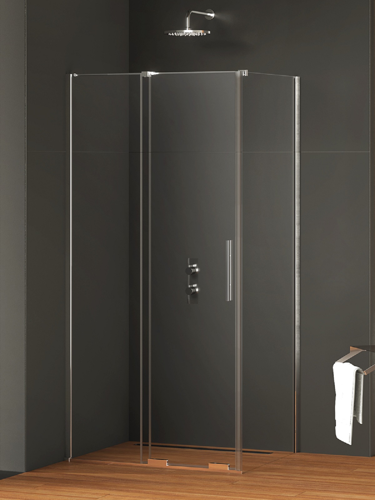 New Trendy Smart douchecabine 140x100 cm rechthoekig chroom glans/helder glas EXK-4042