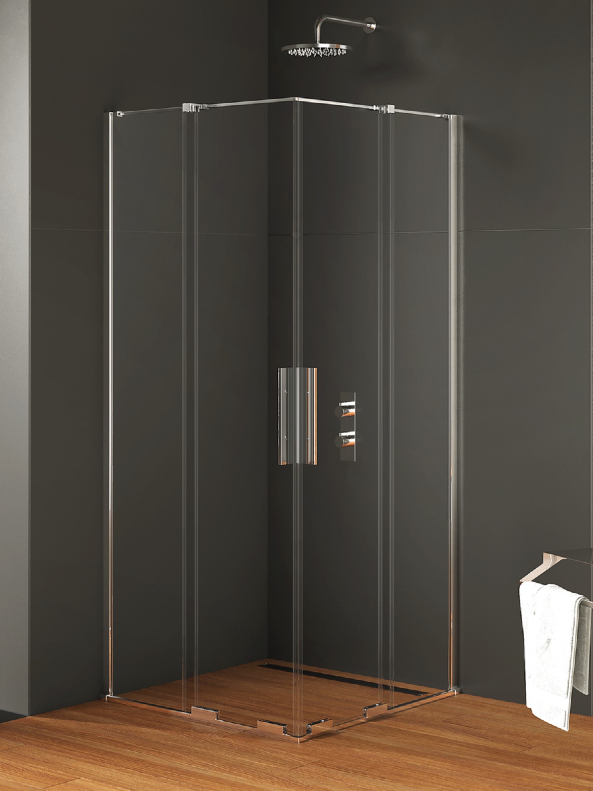 New Trendy Smart douchecabine 90x90 cm vierkant chroom glans/helder glas EXK-4060