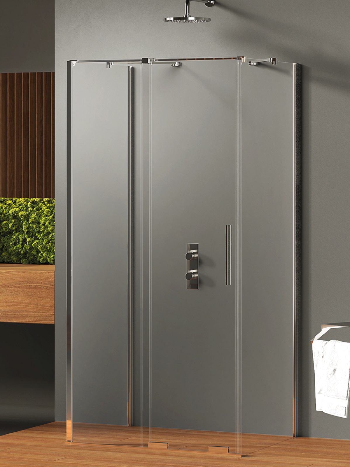 New Trendy Smart douchecabine 130x90 cm rechthoekig chroom glans/helder glas EXK-4080