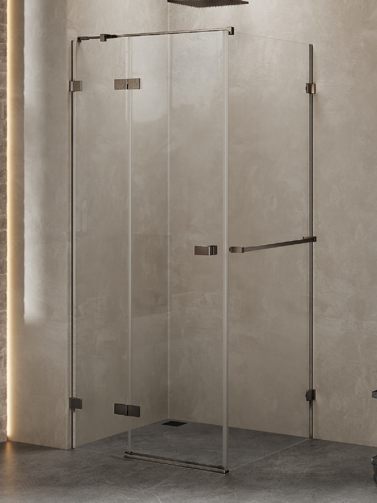 New Trendy Avexa Gunmetal Brushed douchecabine 120x110 cm rechthoekig gunmetal geborsteld/helder glas EXK-3281