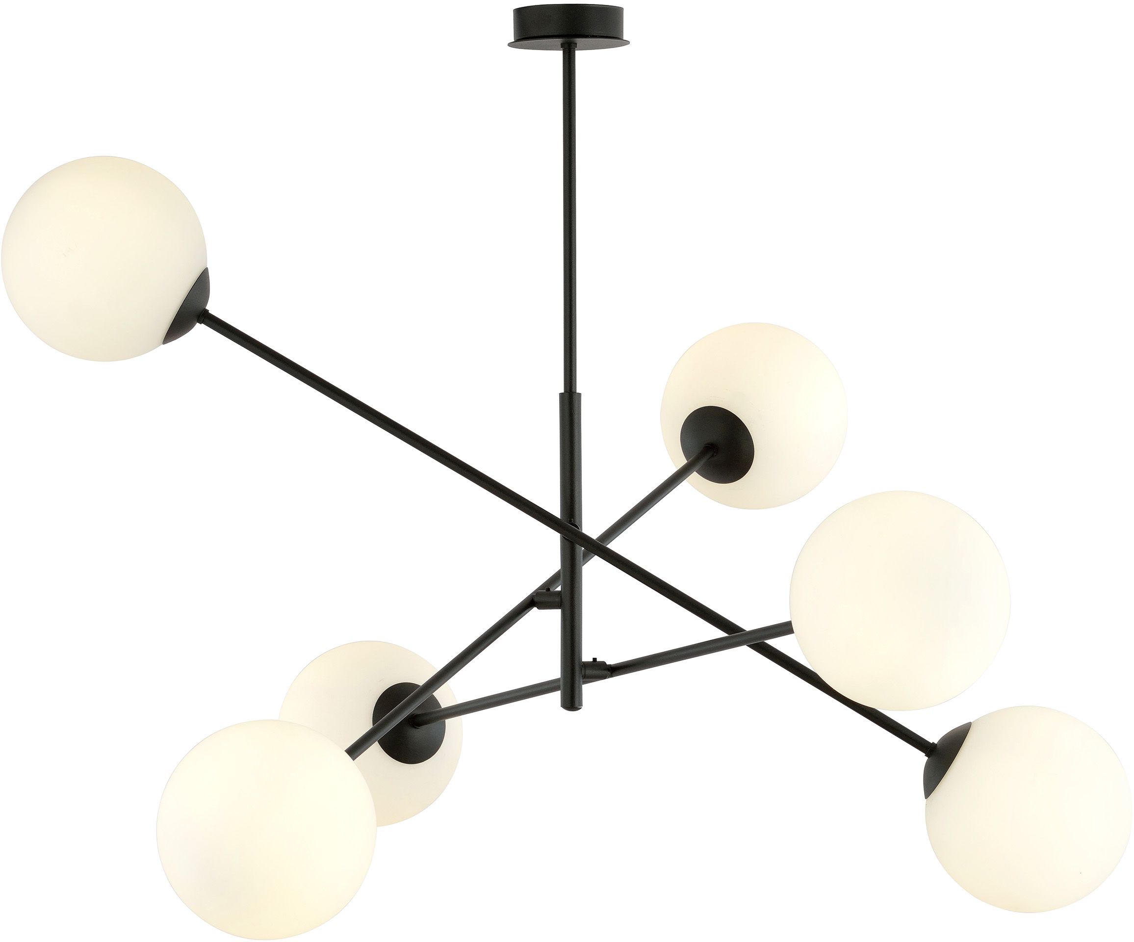 Emibig Linear plafondlamp 6x10 W wit-zwart 1169/6