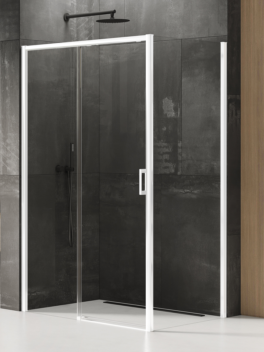New Trendy Prime White douchecabine 150x80 cm rechthoekig wit mat/helder glas D-0410A/D-0219B