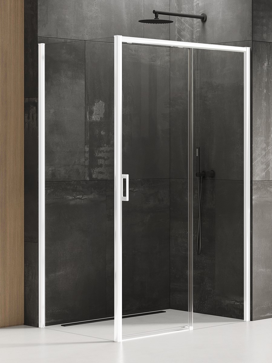 New Trendy Prime White douchecabine 120x80 cm rechthoekig wit mat/helder glas D-0405A/D-0219B