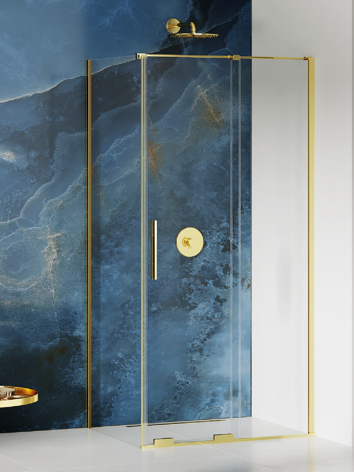 New Trendy Smart Light Gold douchecabine 120x90 cm rechthoekig gouden glans/helder glas EXK-4239