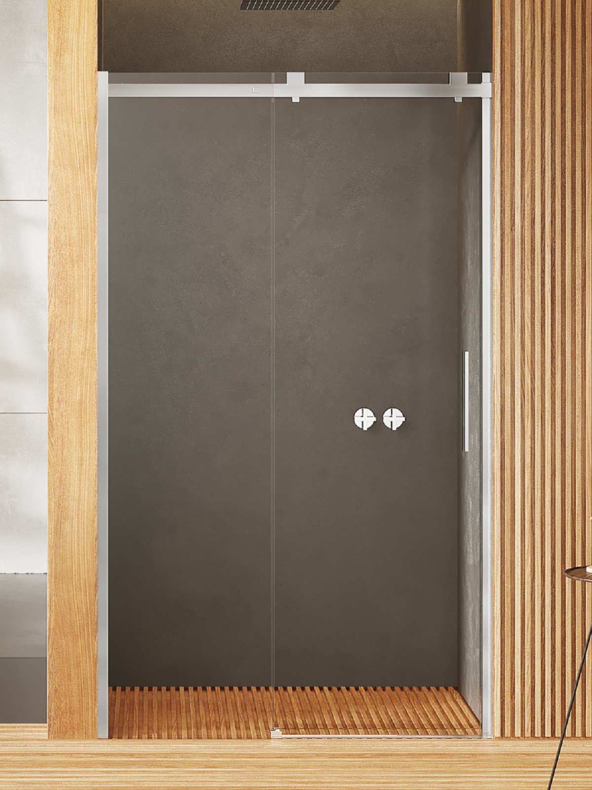 New Trendy Softi douchedeur 140 cm schuifbaar chroom glans/helder glas EXK-3899