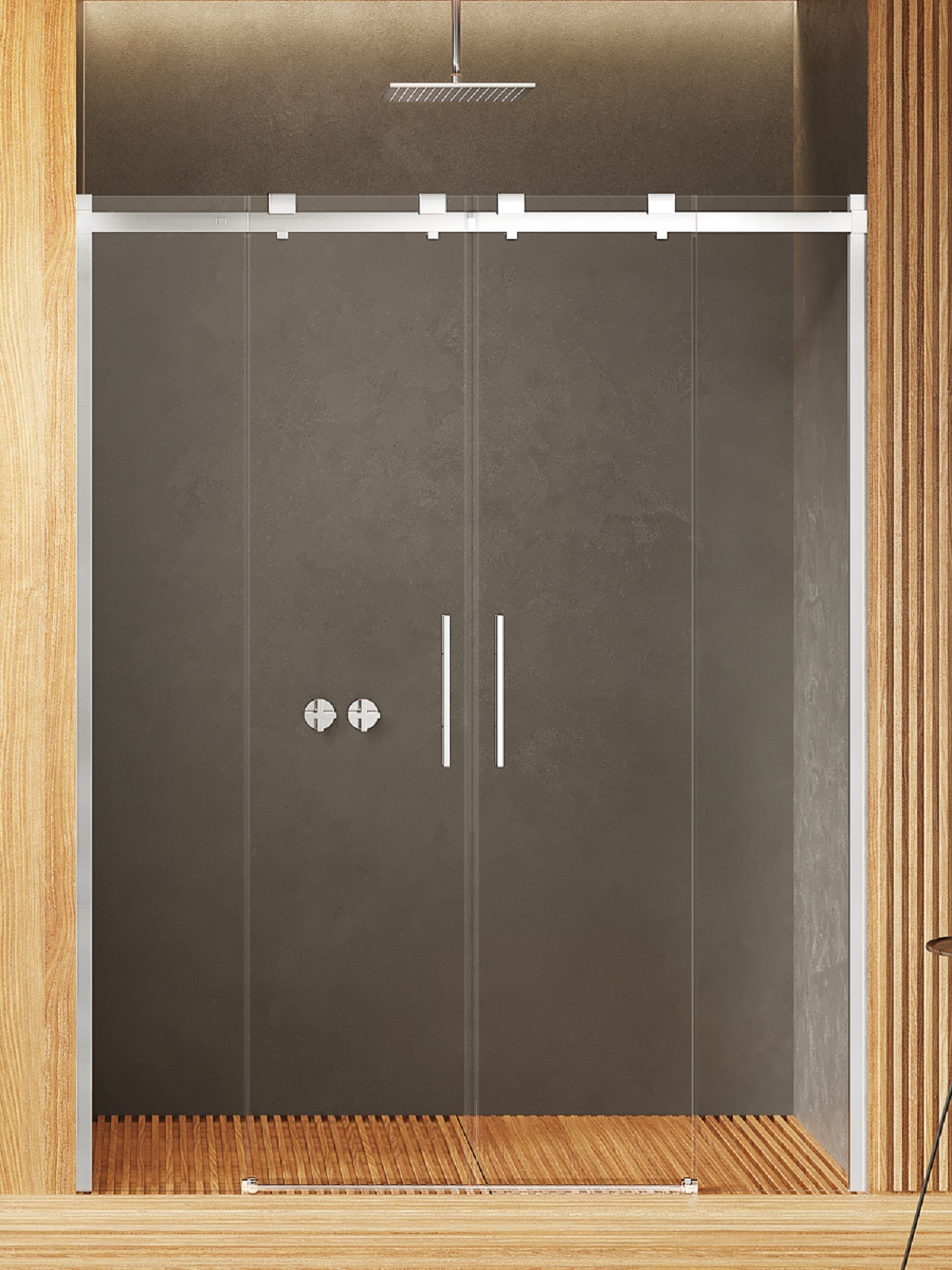 New Trendy Softi douchedeur 180 cm schuifbaar chroom glans/helder glas EXK-3909