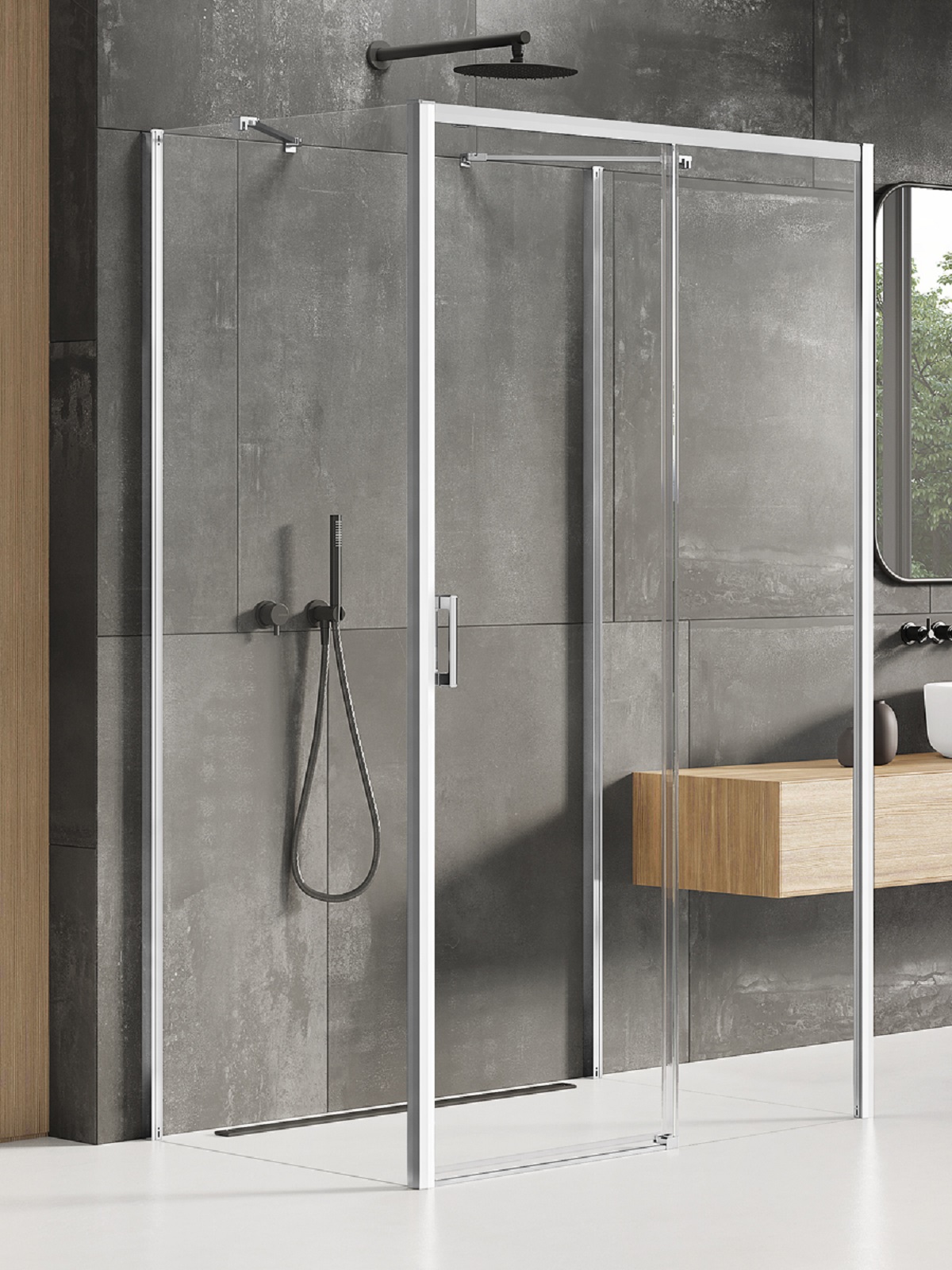 New Trendy Prime douchecabine 110x80 cm rechthoekig chroom glans/helder glas K-0845
