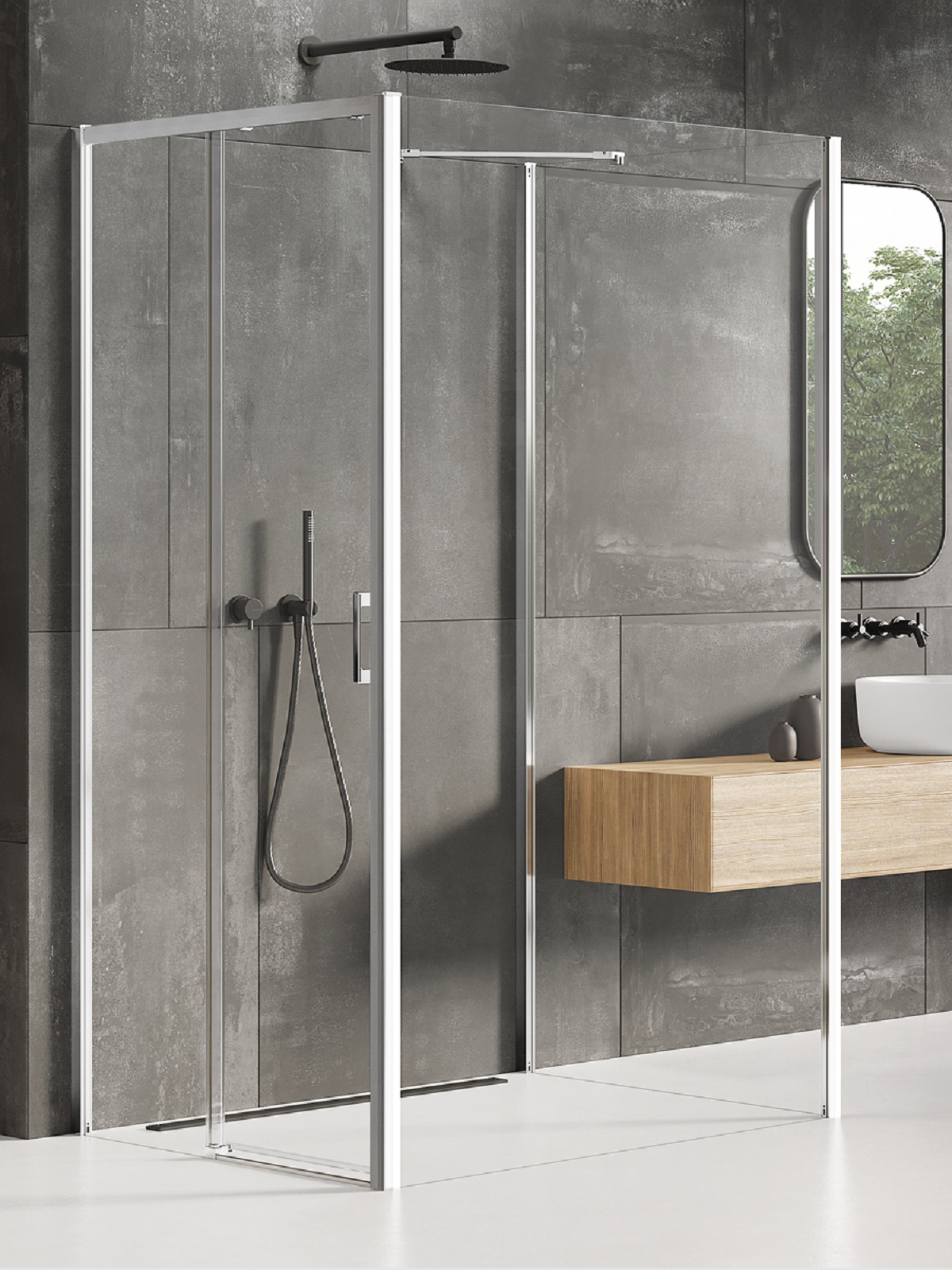 New Trendy Prime douchecabine 120x110 cm rechthoekig chroom glans/helder glas K-1579