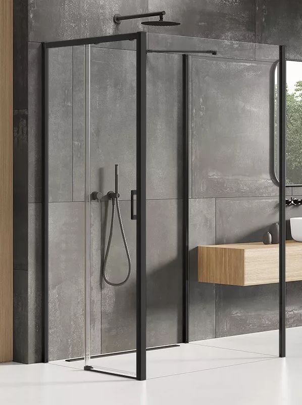 New Trendy Prime Black douchecabine 120x90 cm rechthoekig zwart mat/helder glas K-0974