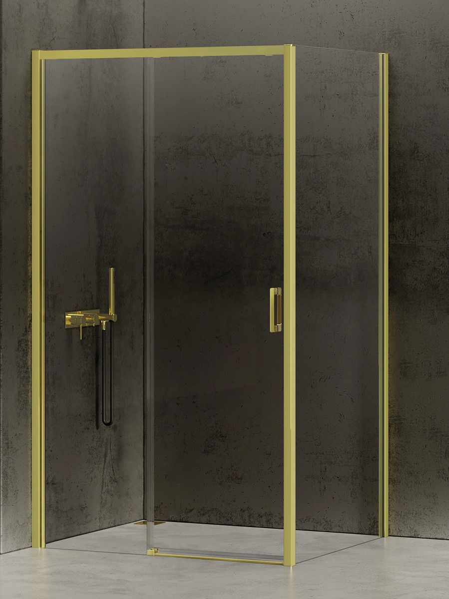 New Trendy Prime Light Gold douchecabine 110x100 cm rechthoekig gouden glans/helder glas D-0422A/D-0225B
