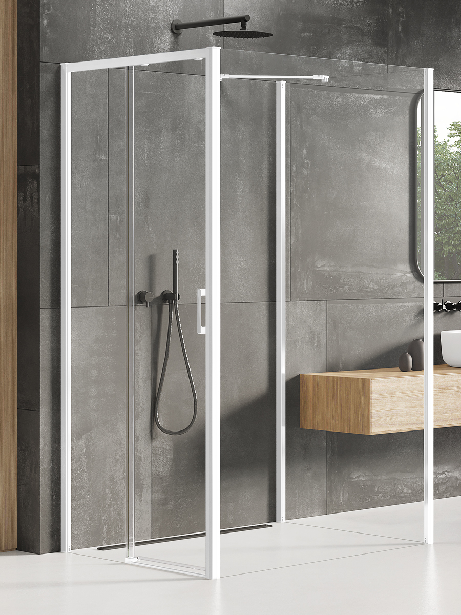 New Trendy Prime White douchecabine 120x110 cm rechthoekig wit mat/helder glas K-1568