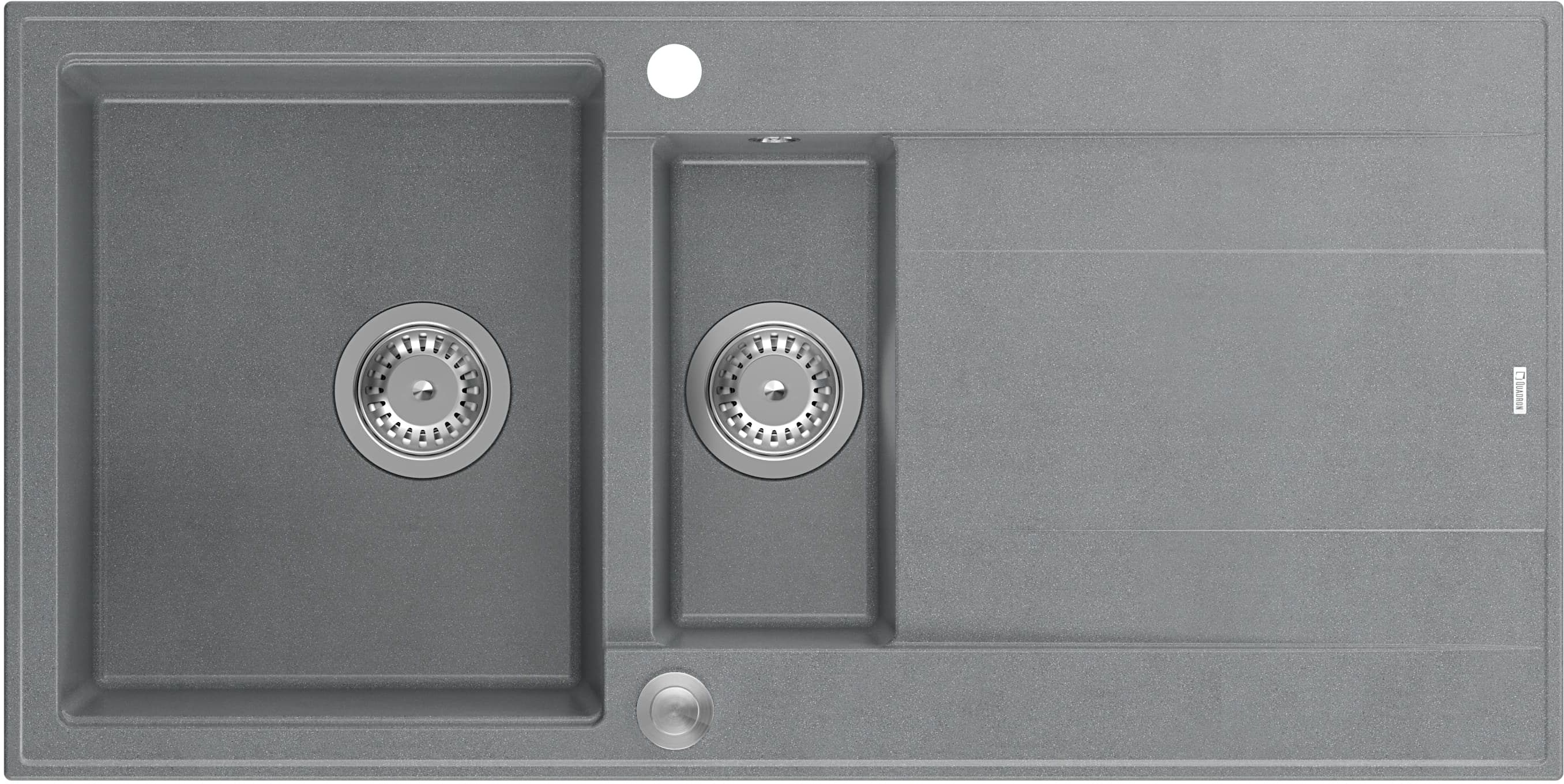 Quadron Evan graniteq spoelbak 100x50 cm grijs/grafiet/onyx HQE5510050U5_BS_P2O