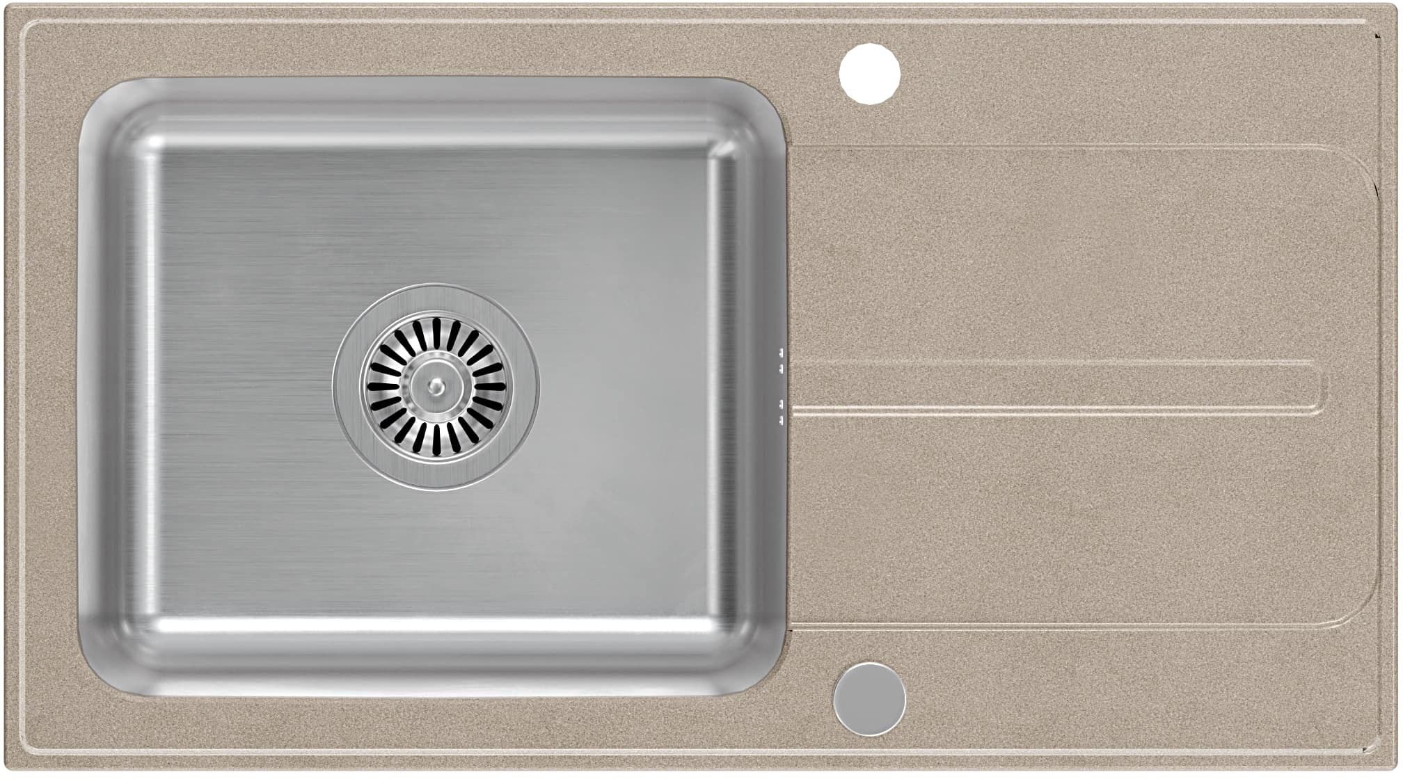 Quadron Ralph graniet-stalen spoelbak 78x43 cm beige FUS_R7843BE