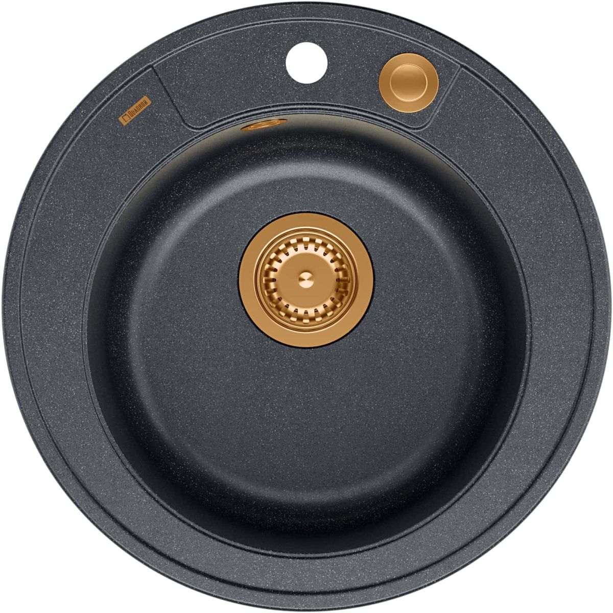 Quadron Morgan graniteq spoelbak 51x51 cm zwart HB8301U8-C1_P2O