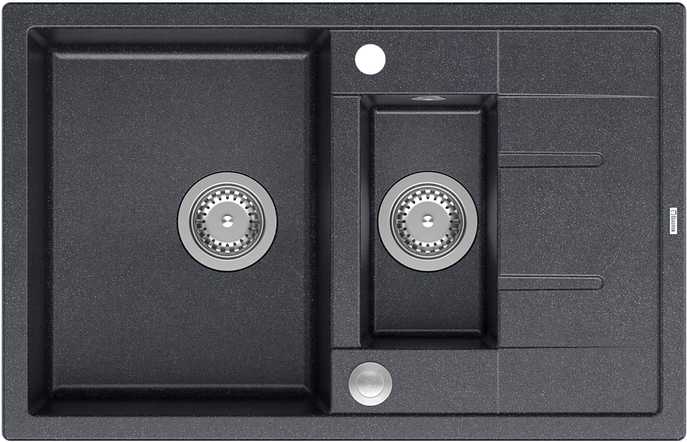 Quadron Morgan graniteq spoelbak 78x50 cm zwart HB8224U8-BS_P2O