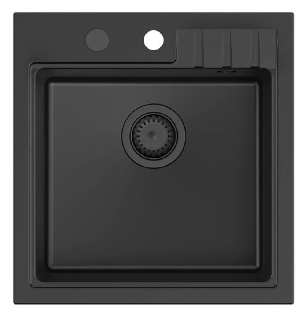 Quadron Peter graniteq spoelbak 50x52 cm zwart HCQP5052BLM_PC
