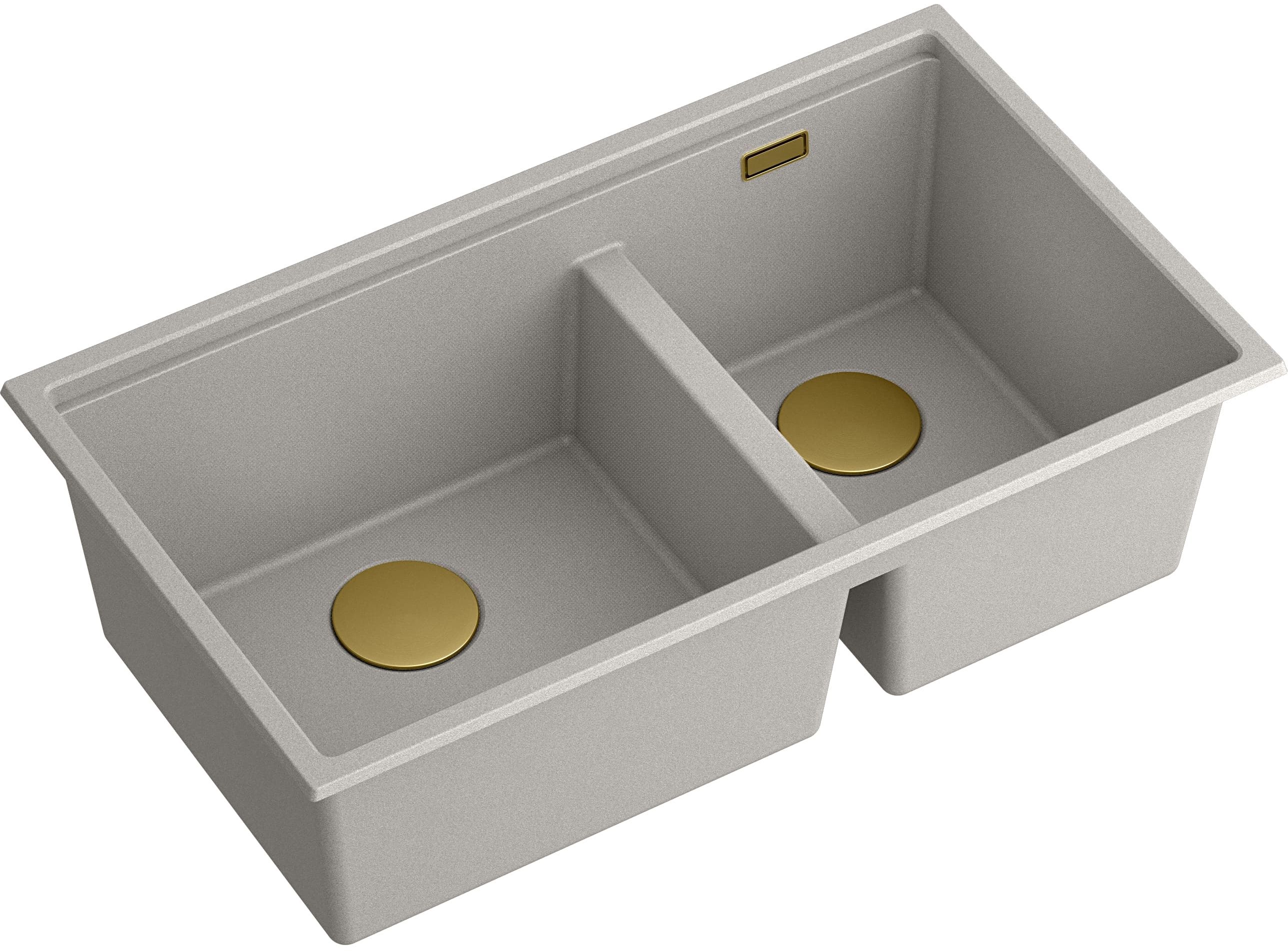 Quadron Clark graniteq spoelbak 84x48.5 cm grijs/grafiet/onyx BM3319102U-GR-PVDC1