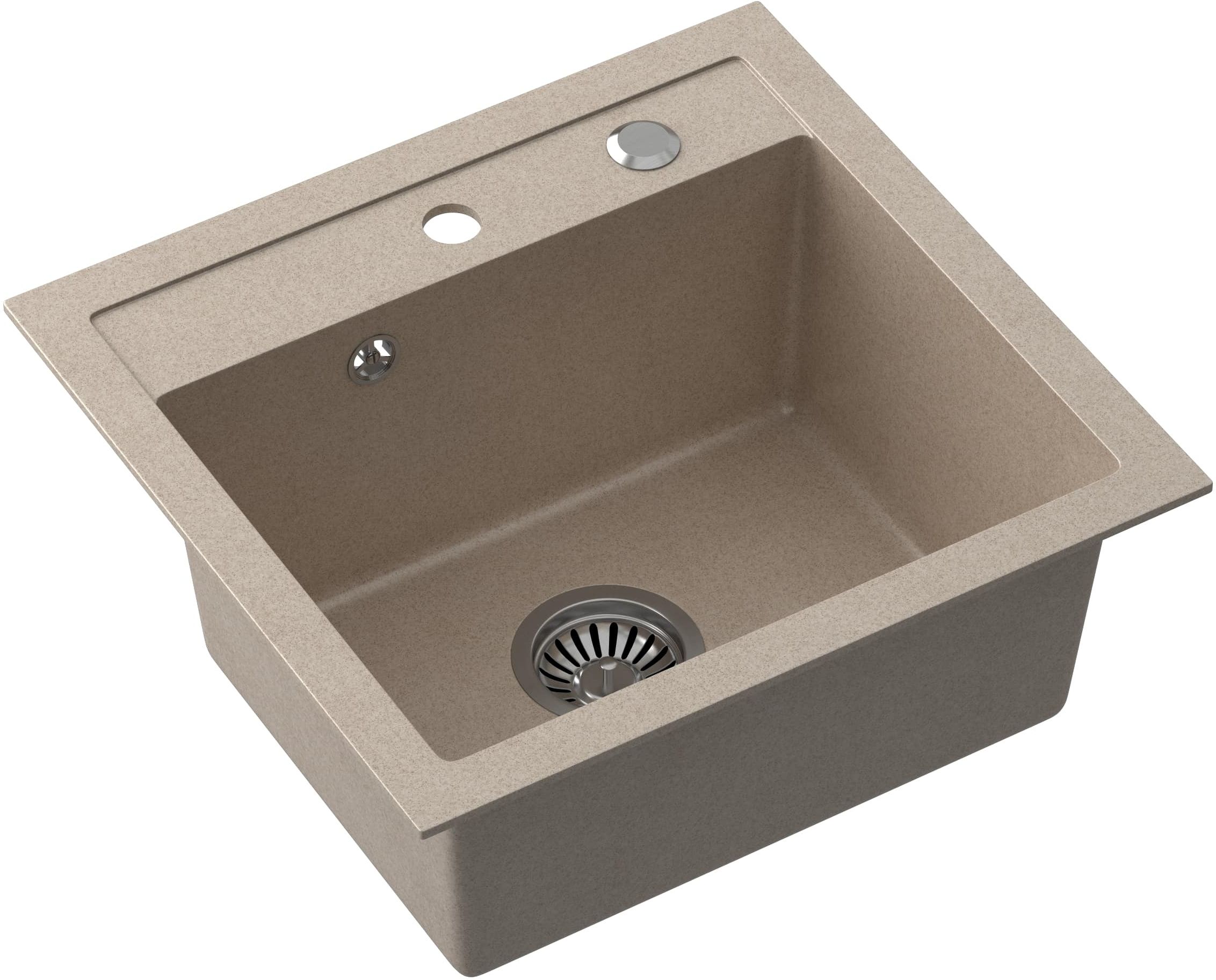 Quadron Johnny graniteq spoelbak 50x47 cm beige HCQJ5047BEZK