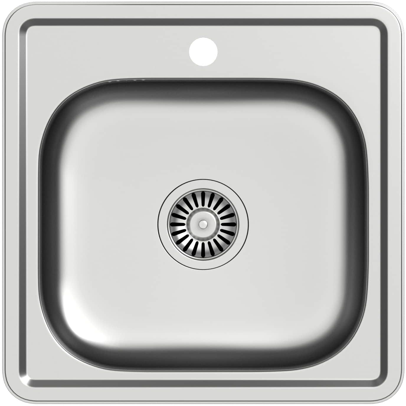 Quadron Joe 110 stalen spoelbak met sifon 48x48 cm HD110LEN4848
