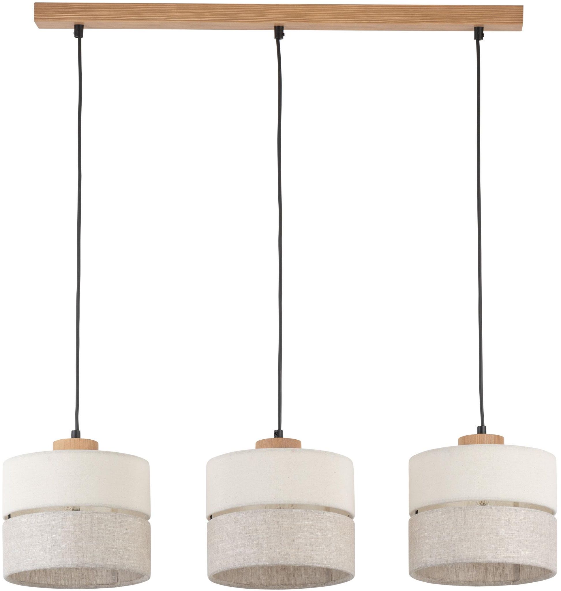 TK Lighting Eco hanglamp 3x15 W zwart-grijs/askleur-hout-beige 5771