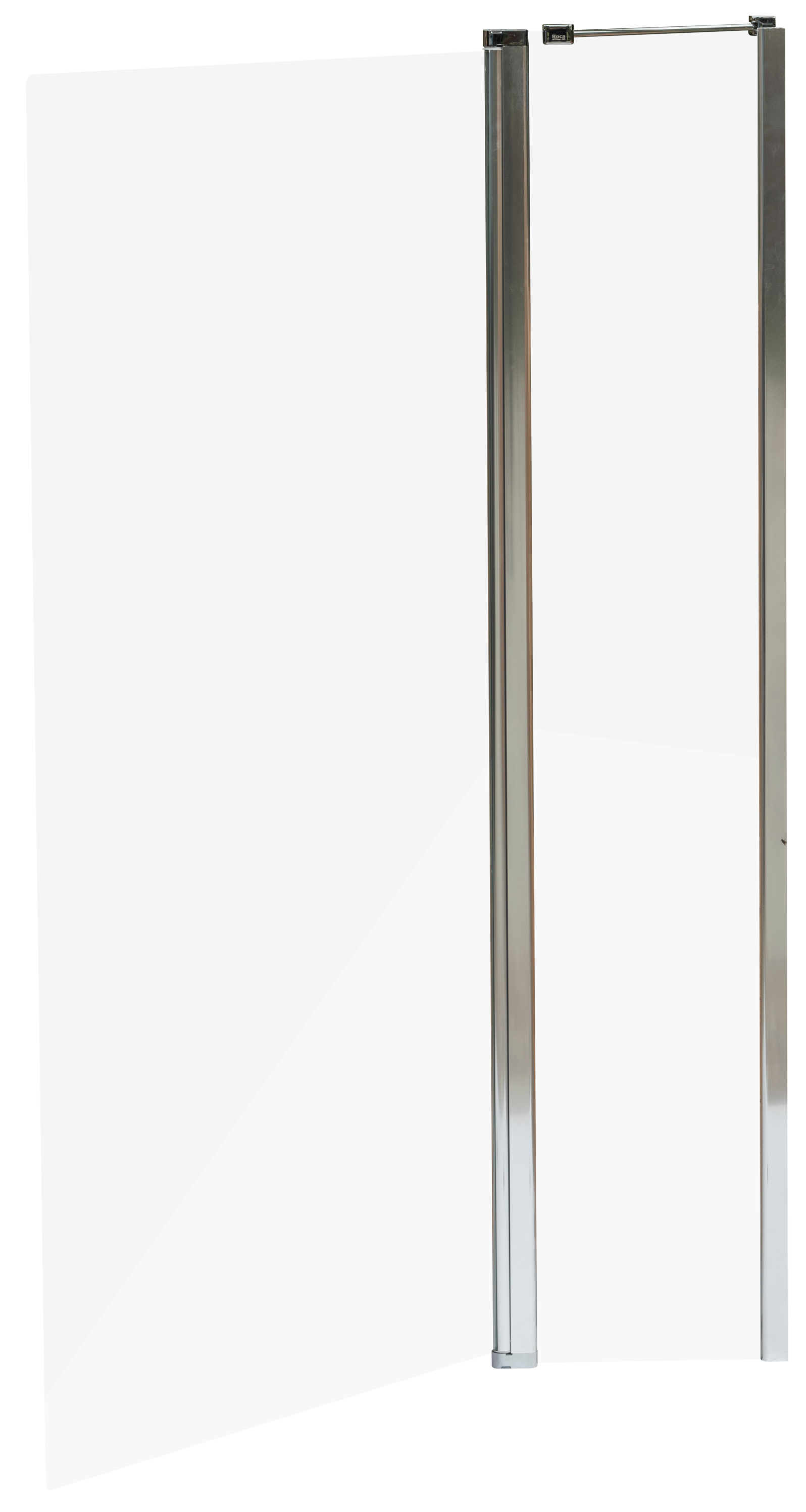 Roca Town-N badscherm 100 cm tweedelig chroom glans/helder glas AMP2210012M