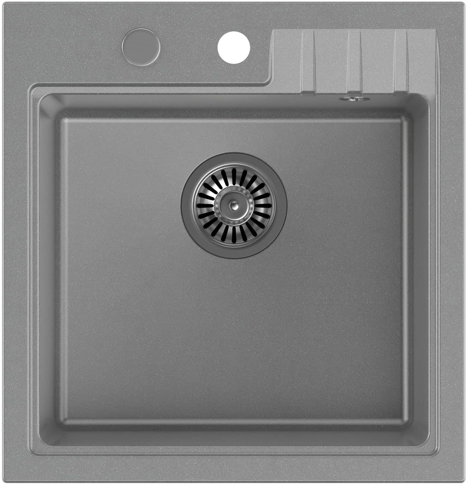 Quadron Peter graniteq spoelbak 50x52 cm grijs/grafiet/onyx HCQP5052SZK