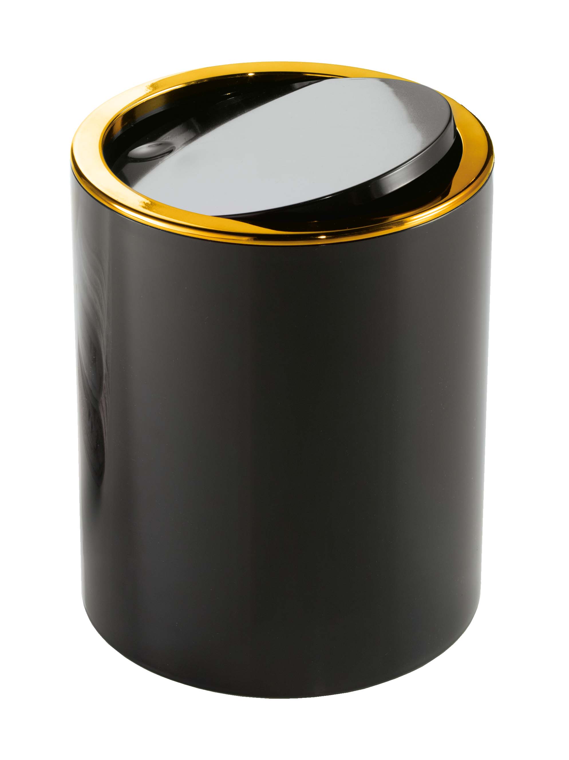 Kleine Wolke Golden Clap prullenbak 5 l zwart 8418926858