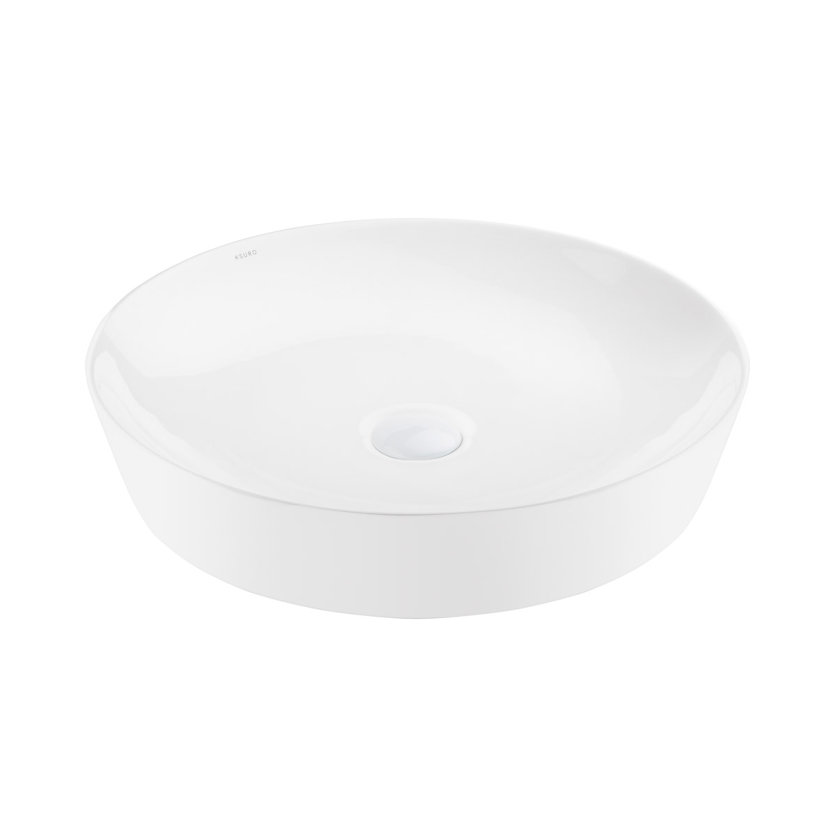 Ksuro 105 wastafel 49x49 cm rond opbouw wit glans 20011000