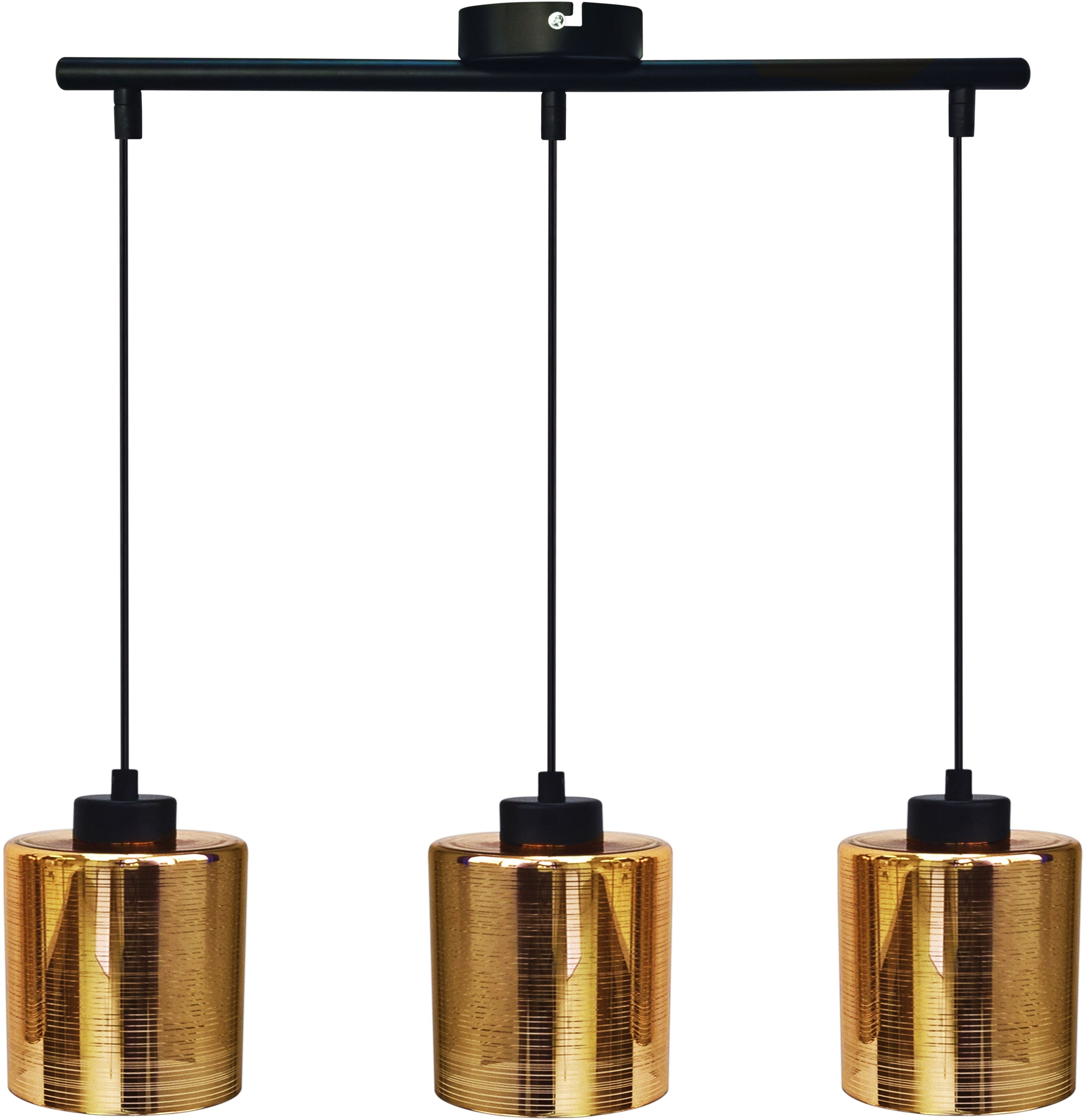 Candellux Cox hanglamp 3x60 W zwart-gouden 33-59369