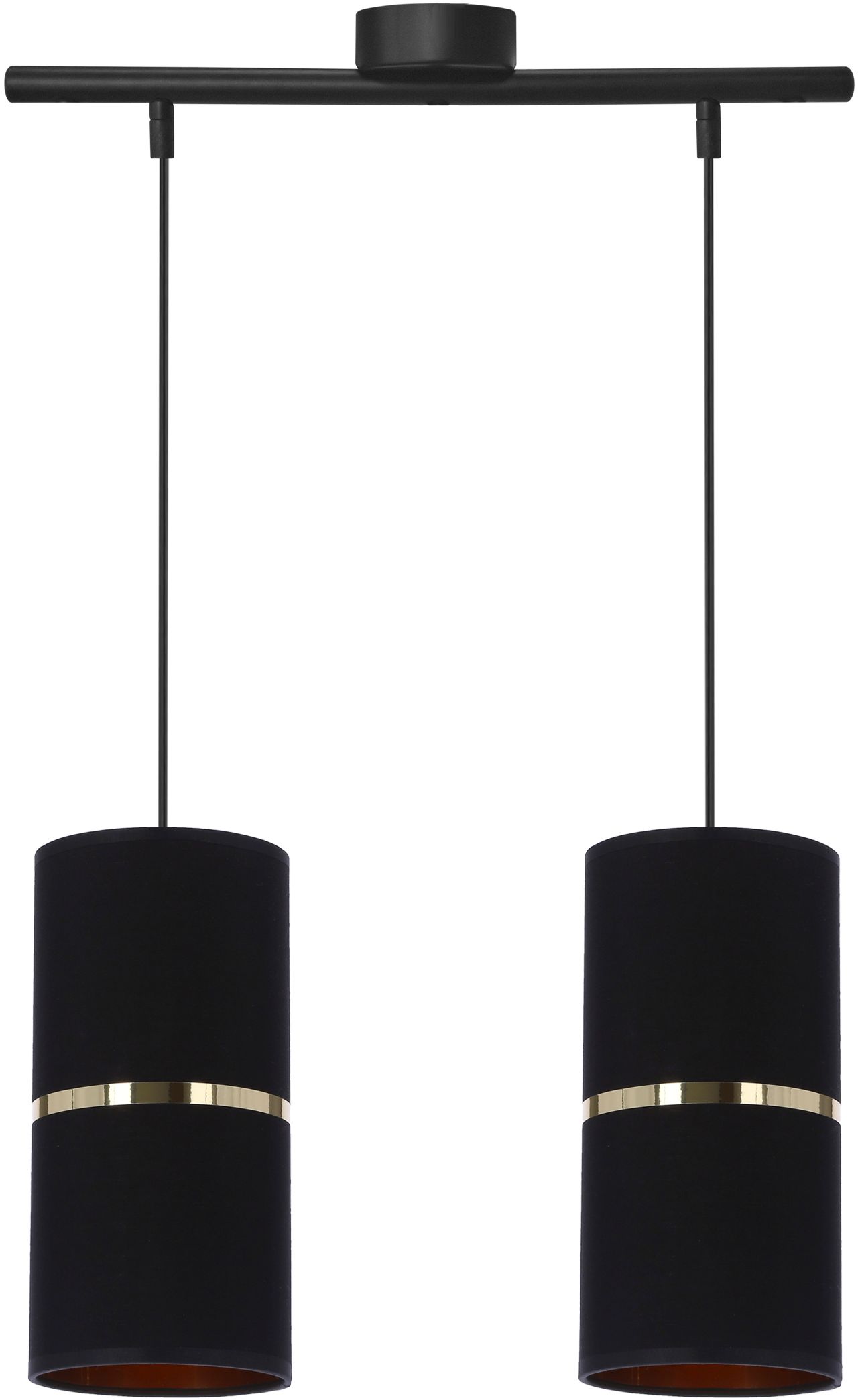 Candellux Gina hanglamp 2x60 W zwart-gouden 32-19776