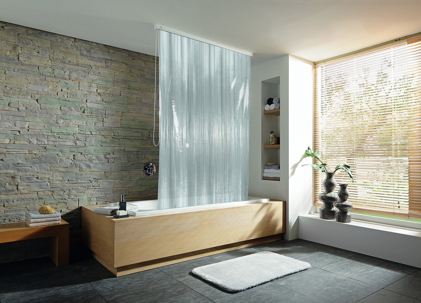 Kleine Wolke Duschrollo douchegordijn zonder cassette 240x128 cm doorzichtig-wit 3321108747